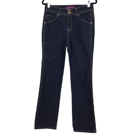Gloria Vanderbilt Dark Wash Flap Pocket Straight Leg High Rise Jean Women's 8 - Picture 1 of 14